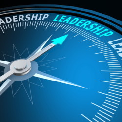 Leadership word on compass